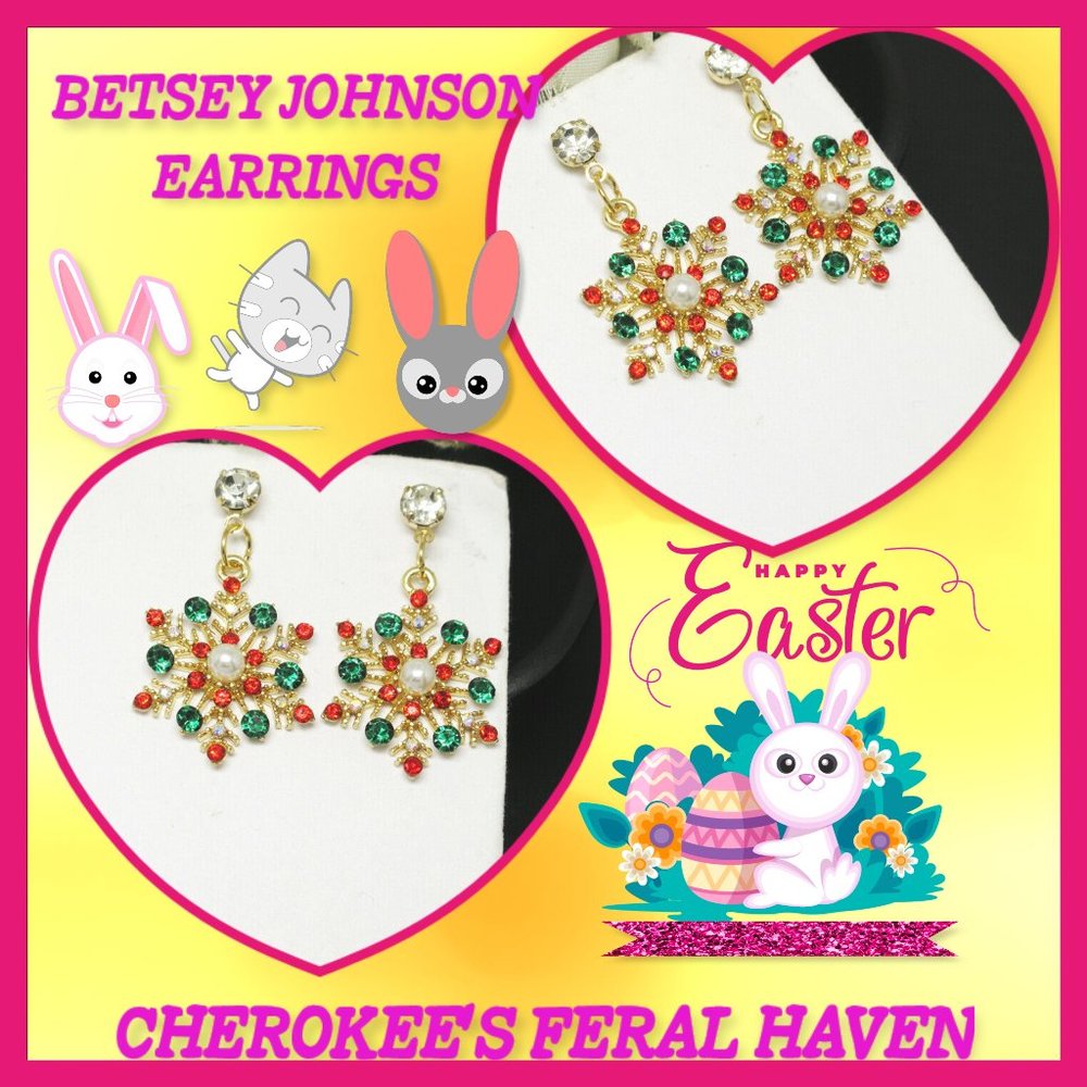 Betsey Johnson Snowflake Earrings